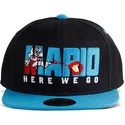 cappello-piatto-nero-e-blu-snapback-mario-here-we-go-summer-olympics-super-mario-bros-di-difuzed
