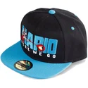 cappello-piatto-nero-e-blu-snapback-mario-here-we-go-summer-olympics-super-mario-bros-di-difuzed