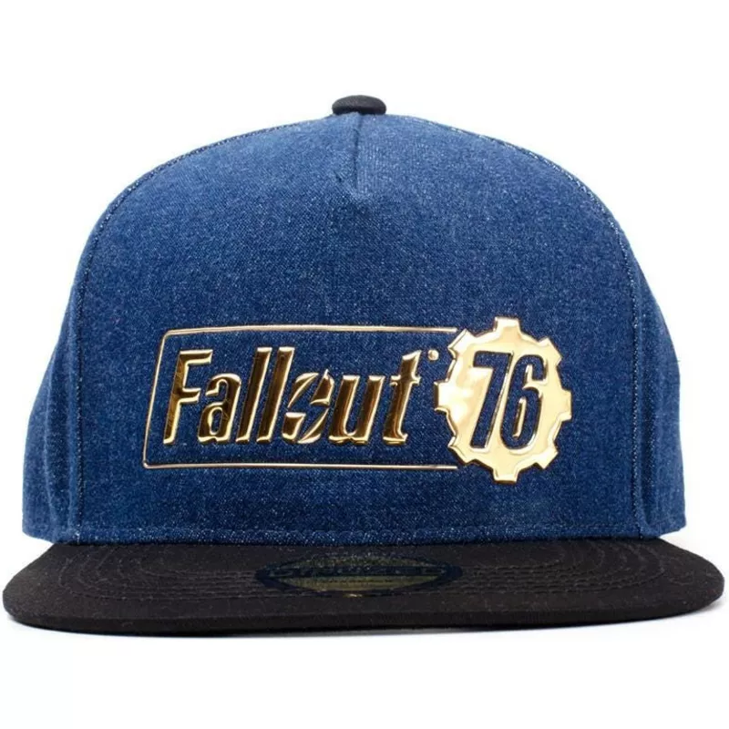 casquette-plate-bleue-et-noire-snapback-logo-badge-fallout-76-fallout-difuzed