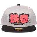 cappello-snapback-piatto-grigio-e-nero-tekken-di-difuzed