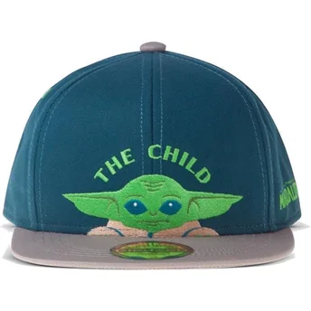 blaue-und-graue-snapback-kappe-fur-kinder-grogu-baby-yoda-the-child-the-mandalorian-star-wars-von-difuzed