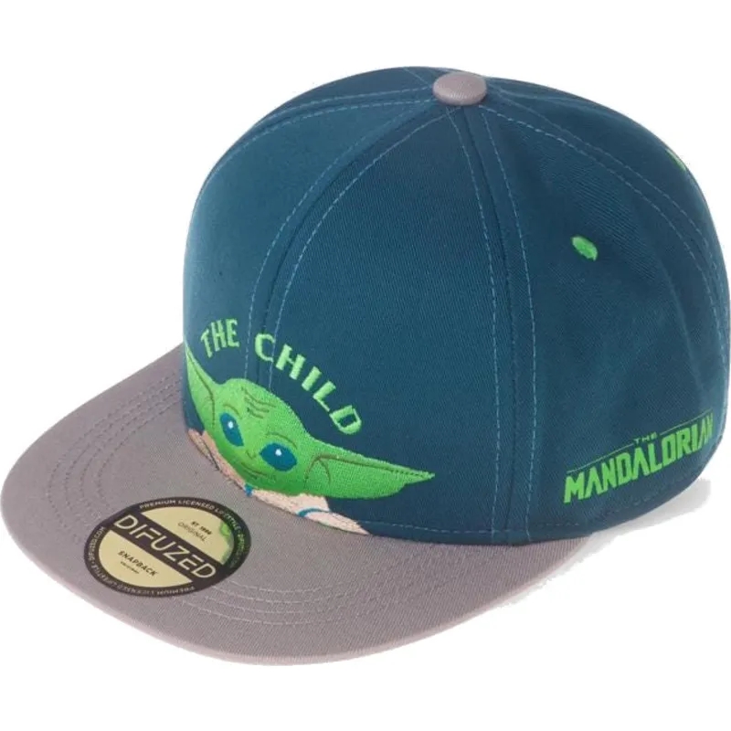 cappello-piatto-blu-e-grigio-snapback-per-bambino-grogu-baby-yoda-the-child-the-mandalorian-star-wars-di-difuzed