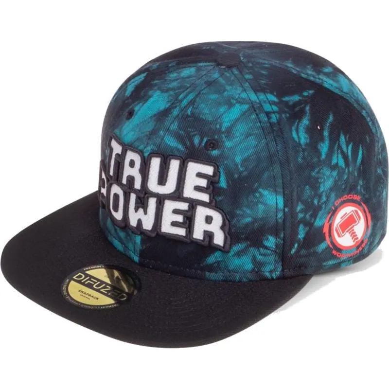 cappello-piatto-blu-e-nero-snapback-true-power-marvel-comics-di-difuzed