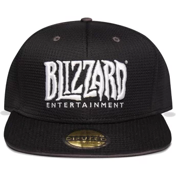 Difuzed Flat Brim Logo Blizzard Entertaiment Black Snapback Cap