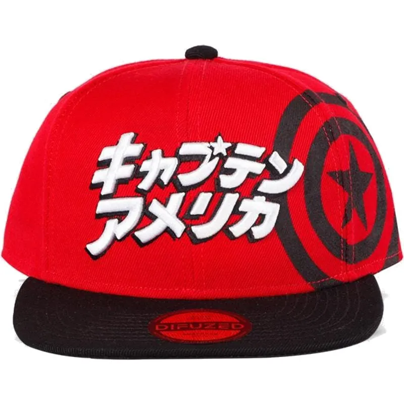 berretto-piatto-rosso-e-nero-snapback-capitan-america-japanese-marvel-comics-di-difuzed