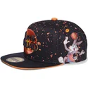 cappello-piatto-nero-e-arancione-snapback-bugs-bunny-space-jam-looney-tunes-di-difuzed