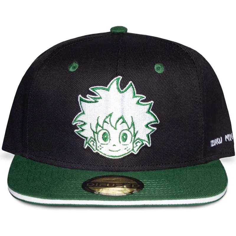 cappello-piatto-nero-e-verde-snapback-izuku-midoriya-my-hero-academia-di-difuzed