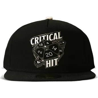 Gorra plana negra snapback Critical Hit Dice Dungeons & Dragons de Difuzed