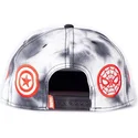 berretto-piatto-bianco-e-nero-snapback-iron-man-tye-dye-badge-marvel-comics-di-difuzed