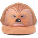berretto-piatto-trucker-marrone-snapback-per-bambino-chewbacca-star-wars-di-difuzed