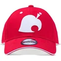 cappellino-rosso-con-visiera-curva-snapback-leaf-logo-animal-crossing-di-difuzed