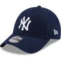 cappellino-curvo-blu-marino-regolabile-9forty-denim-dei-new-york-yankees-mlb-di-new-era