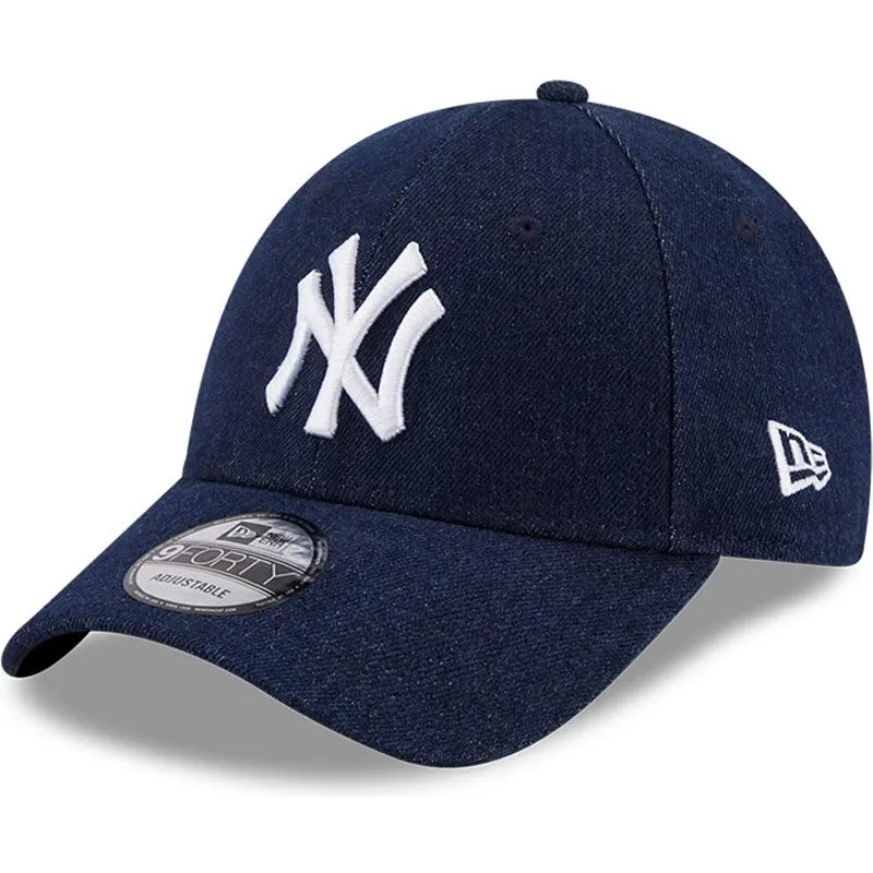 cappelli-curva-blu-marino-cinghia-regolabile-9forty-denim-dei-new-york-yankees-mlb-di-new-era