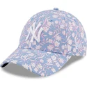 cappelli-curva-blu-cinghia-regolabile-rosa-9forty-floral-dei-new-york-yankees-mlb-di-new-era