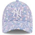 cappelli-curva-blu-cinghia-regolabile-rosa-9forty-floral-dei-new-york-yankees-mlb-di-new-era