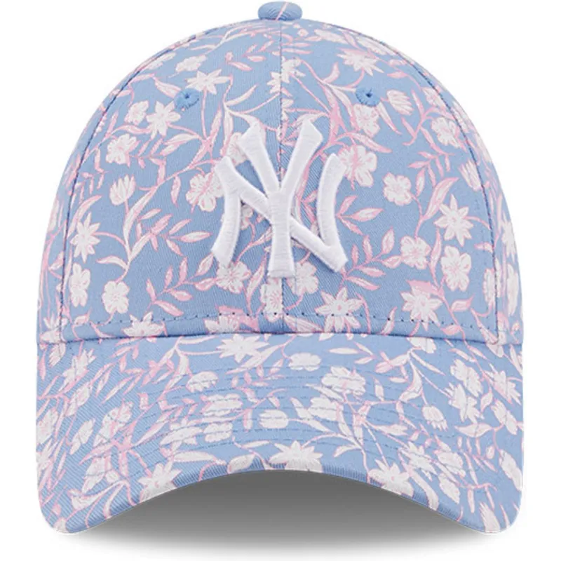 cappelli-curva-blu-cinghia-regolabile-rosa-9forty-floral-dei-new-york-yankees-mlb-di-new-era