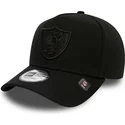 new-era-curved-brim-black-logo-9forty-e-frame-las-vegas-raiders-nfl-black-snapback-cap