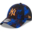 cappellino-curvo-blu-regolabile-con-logo-arancione-9forty-ray-scape-dei-new-york-yankees-mlb-di-new-era
