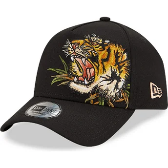 cappellino-curvo-nero-snapback-9forty-e-frame-tattoo-pack-con-tigre-di-new-era