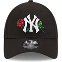 cappellino-nero-con-visiera-curva-regolabile-9forty-rose-dei-new-york-yankees-mlb-di-new-era