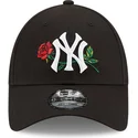 casquette-courbee-noire-ajustable-9forty-rose-new-york-yankees-mlb-new-era