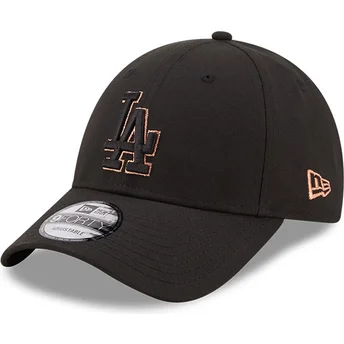 cappellino-curvo-nero-snapback-9forty-black-and-gold-dei-los-angeles-dodgers-mlb-di-new-era