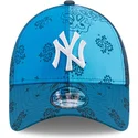 cappelli-curva-blu-cinghia-regolabile-9forty-paisley-print-dei-new-york-yankees-mlb-di-new-era