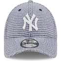 new-era-curved-brim-9forty-houndstooth-new-york-yankees-mlb-blue-adjustable-cap
