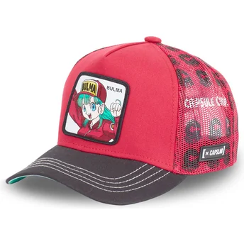 trucker-cap-rot-und-schwarz-bulma-db2-bul2-dragon-ball-von-capslab