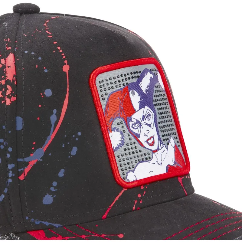 cappelli-curva-nero-cinghia-regolabile-harley-quinn-dc-comics-di-capslab cappelli-curva-nero-cinghia-regolabile-harley-quinn-dc-comics-di-capslab