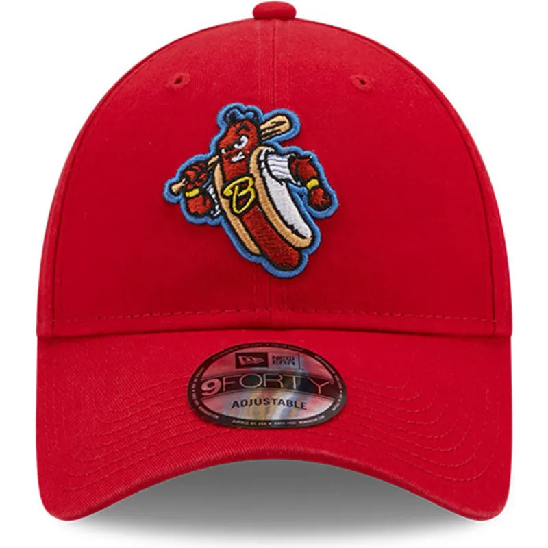 cappelli-curva-rosso-cinghia-regolabile-9forty-dei-reading-fightin-phils-milb-di-new-era