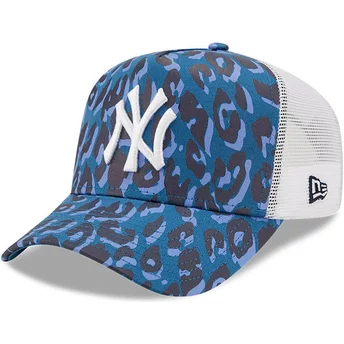 Casquette trucker camouflage bleue A Frame Seasonal Camo New York Yankees MLB New Era