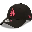 cappellino-curvo-nero-regolabile-con-logo-rosa-9forty-league-essential-dei-los-angeles-dodgers-mlb-di-new-era