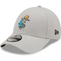 cappellino-curvo-grigio-regolabile-9forty-character-sports-di-bugs-bunny-looney-tunes-di-new-era