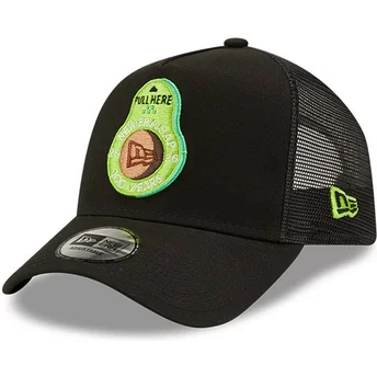 New Era Avocado A Frame Food Icon Black Trucker Hat