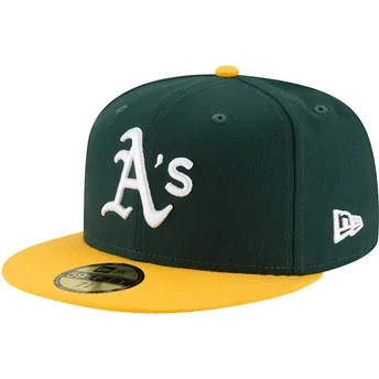Zielono-żółta czapka z daszkiem 59FIFTY AC Perf Oakland Athletics MLB od New Era