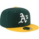 grune-und-gelbe-enganliegende-flat-cap-59fifty-ac-perf-von-oakland-athletics-mlb-von-new-era