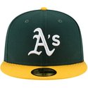 new-era-flat-brim-59fifty-ac-perf-oakland-athletics-mlb-green-and-yellow-fitted-cap