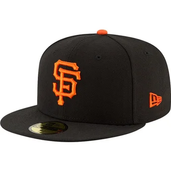 Svart platt keps justerad 59FIFTY AC Perf från San Francisco Giants MLB av New Era