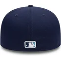 berretto-piatto-blu-navy-aderente-59fifty-ac-perf-dei-tampa-bay-rays-mlb-di-new-era