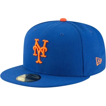Flache blaue angepasste 59FIFTY AC Perf Kappe der New York Mets MLB von New Era