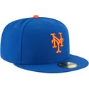 cappellino-piatto-blu-aderente-59fifty-ac-perf-dei-new-york-mets-mlb-di-new-era