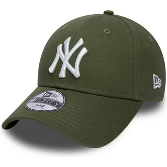 Casquette courbée verte ajustable pour enfant 9FORTY League Essential New York Yankees MLB New Era