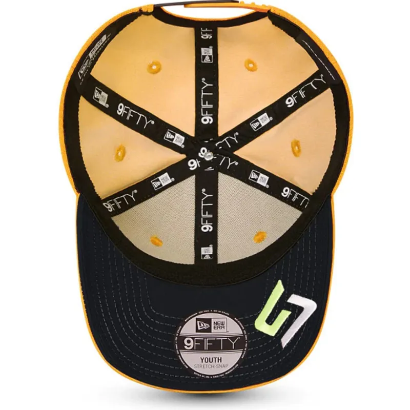 cappelli-curva-arancia-snapback-per-bambino-9fifty-stretch-snap-lando-norris-dei-mclaren-racing-formula-1-di-new-era