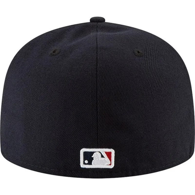 cappello-piatto-blu-marino-chiuso-59fifty-ac-perf-di-boston-red-sox-mlb-di-new-era
