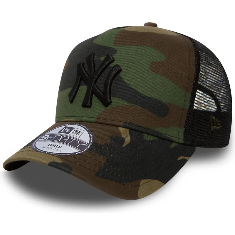cappellino-trucker-camouflage-per-bambino-a-frame-clean-dei-new-york-yankees-mlb-di-new-era
