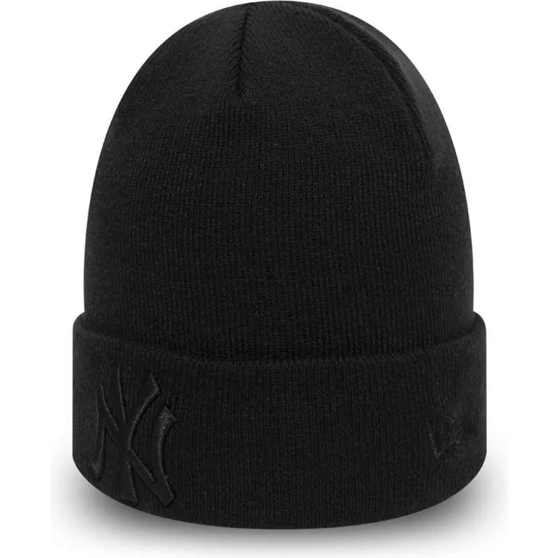 berretto-nero-con-logo-nero-essential-cuff-dei-new-york-yankees-mlb-di-new-era