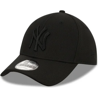 New York Yankees MLB 39THIRTY Diamond Era sort justerbar buet kasket med sort logo fra New Era