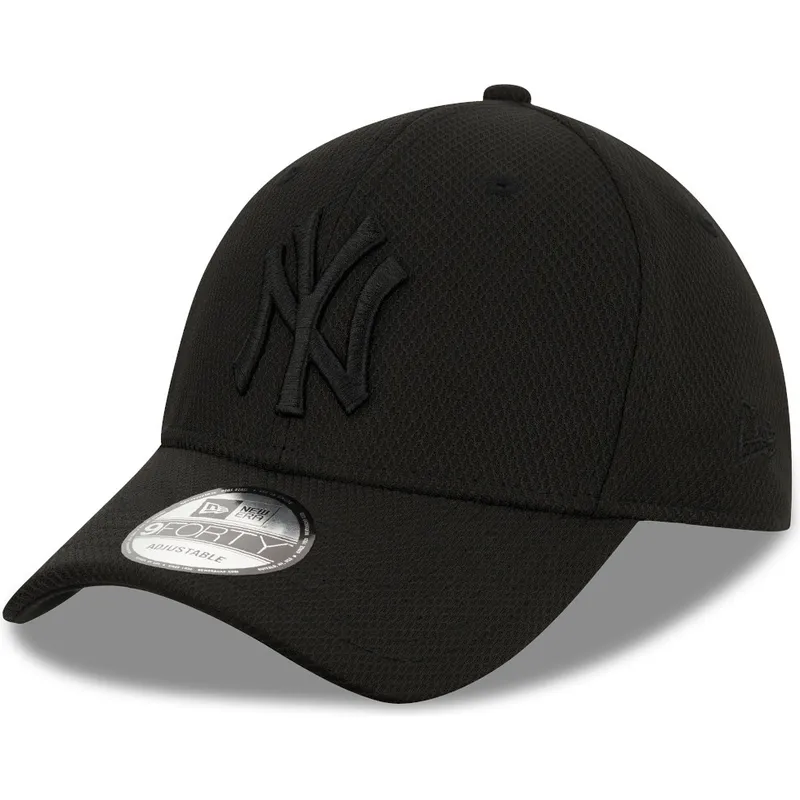schwarze-gebogene-verstellbare-kappe-mit-schwarzem-logo-39thirty-diamond-era-von-new-york-yankees-mlb-von-new-era