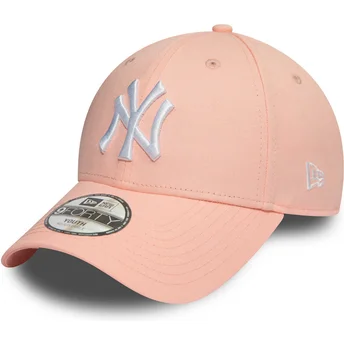 Justerbar rosa böjd keps för barn 9FORTY League Essential från New York Yankees MLB av New Era